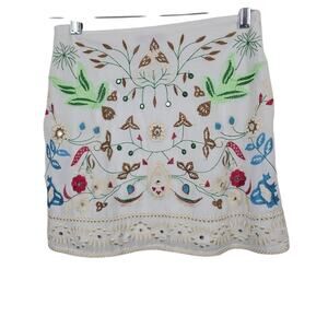 Verty Beaded Fairy Core Whimiscal Crochet Mini  Skirt Folk Art Whimisy Glam S